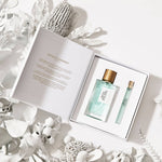Pacific Rock Moss Holiday Gift Set with Eau de Parfum and travel spray in botanical box