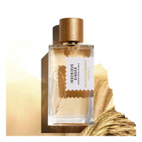 Ingenious Ginger perfume bottle with wooden cap and gold accents by Goldfield & Banks Australia